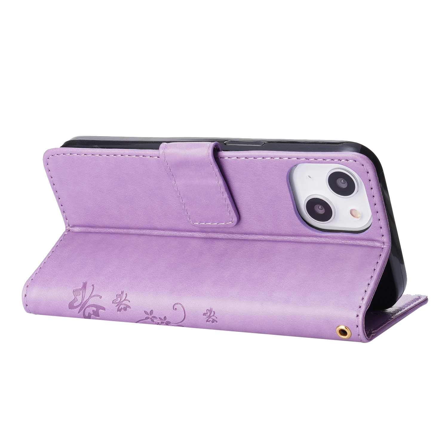 Small Butterfly Embossed PU Leather Phone Case