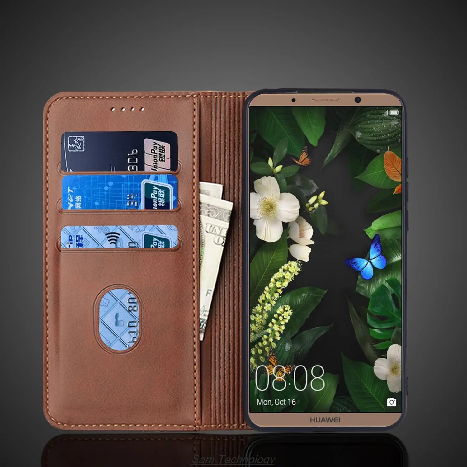 Huawei Ascend Mate 10 Pro 6.0 홀스터 플립 커버 케이스 지갑 전화 가방 Fundas Coque 용 자기 매력 가죽 케이스