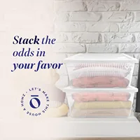 2-Pack Snaplock, Large Clear Plastic Storage Bins with Lids, 41 Quart, White 2
