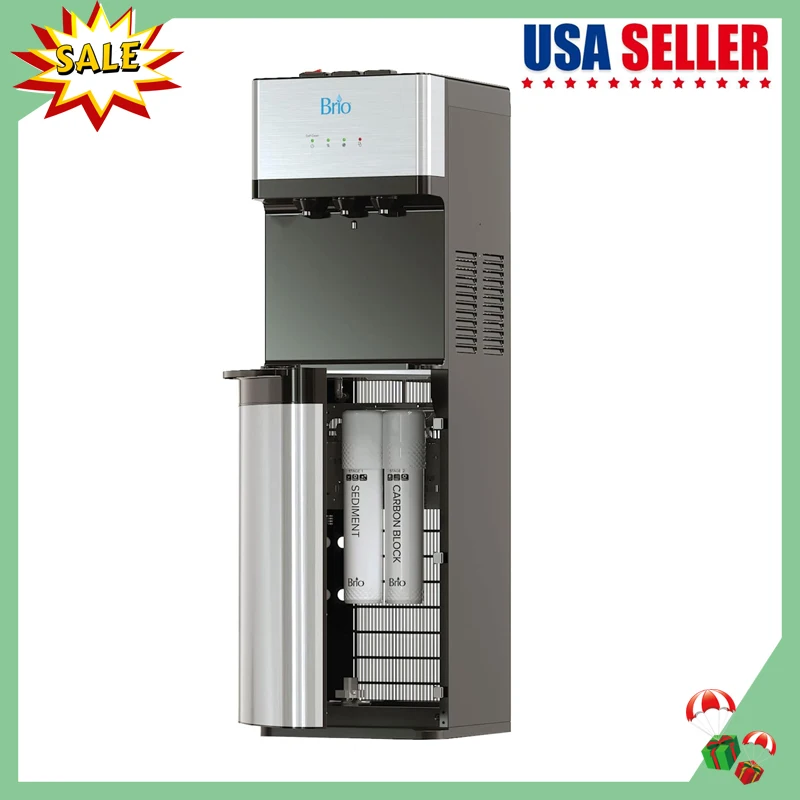 

Brio 520 Bottleless Water Cooler Dispenser with 2 Stage Filtration - Self Cleaning, Hot Cold and Room Temperature Water