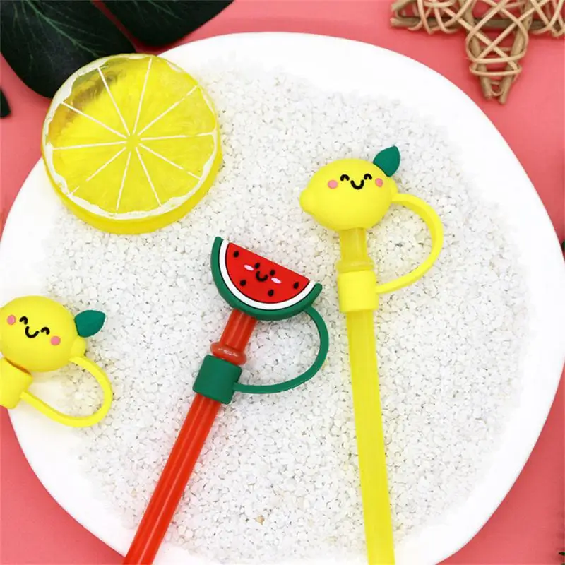 1PCS PVC straw cover cute frog cartoon straw topper fun animal shape Plugs  Tips Cover Reusable