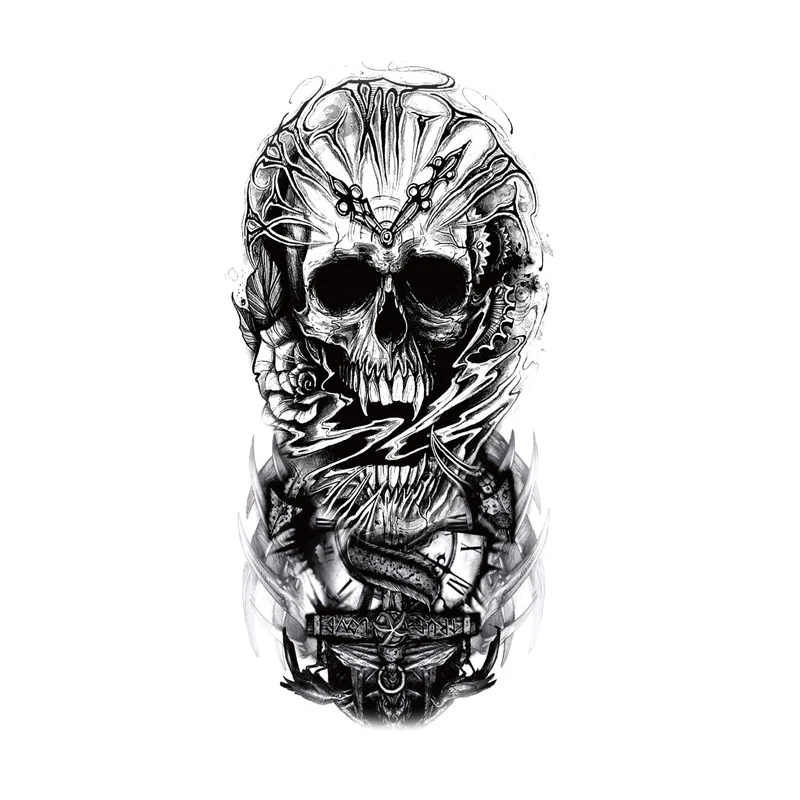 

Skull Head Cross Temporary Tattoos Sticker for Men Hand Arm Art Tatoo Waterproof Flash Tatto Fake Tattoo Stickers