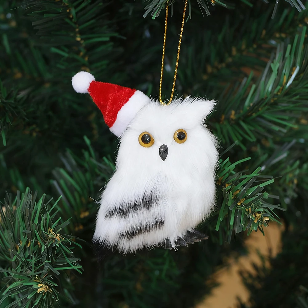 1Pc Foam Gift Grey&White Artificial Owl Model Lifelike Simulation Owl Garden Ornament Handicraft Vivid Furry Christmas Pendant