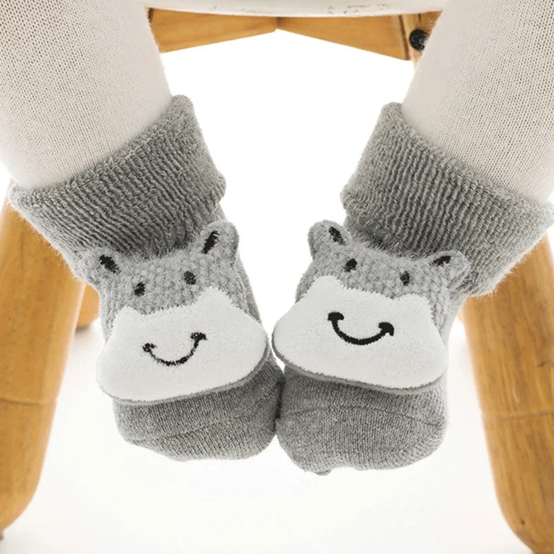 Winter Autumn Cartoon Newborn Baby Socks For Girl Boys Rabbit Bear Anti Slip Soft Warm Toddler Indoor Floor Socks For Kids 3