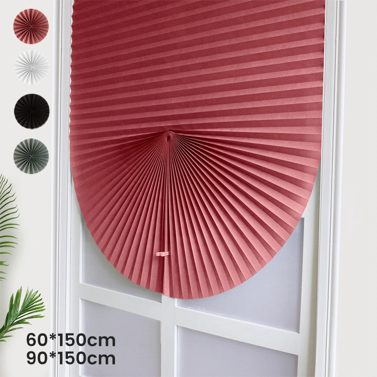 Cordless Pleated Fabric Window Blinds for Bathroom Office Privacy