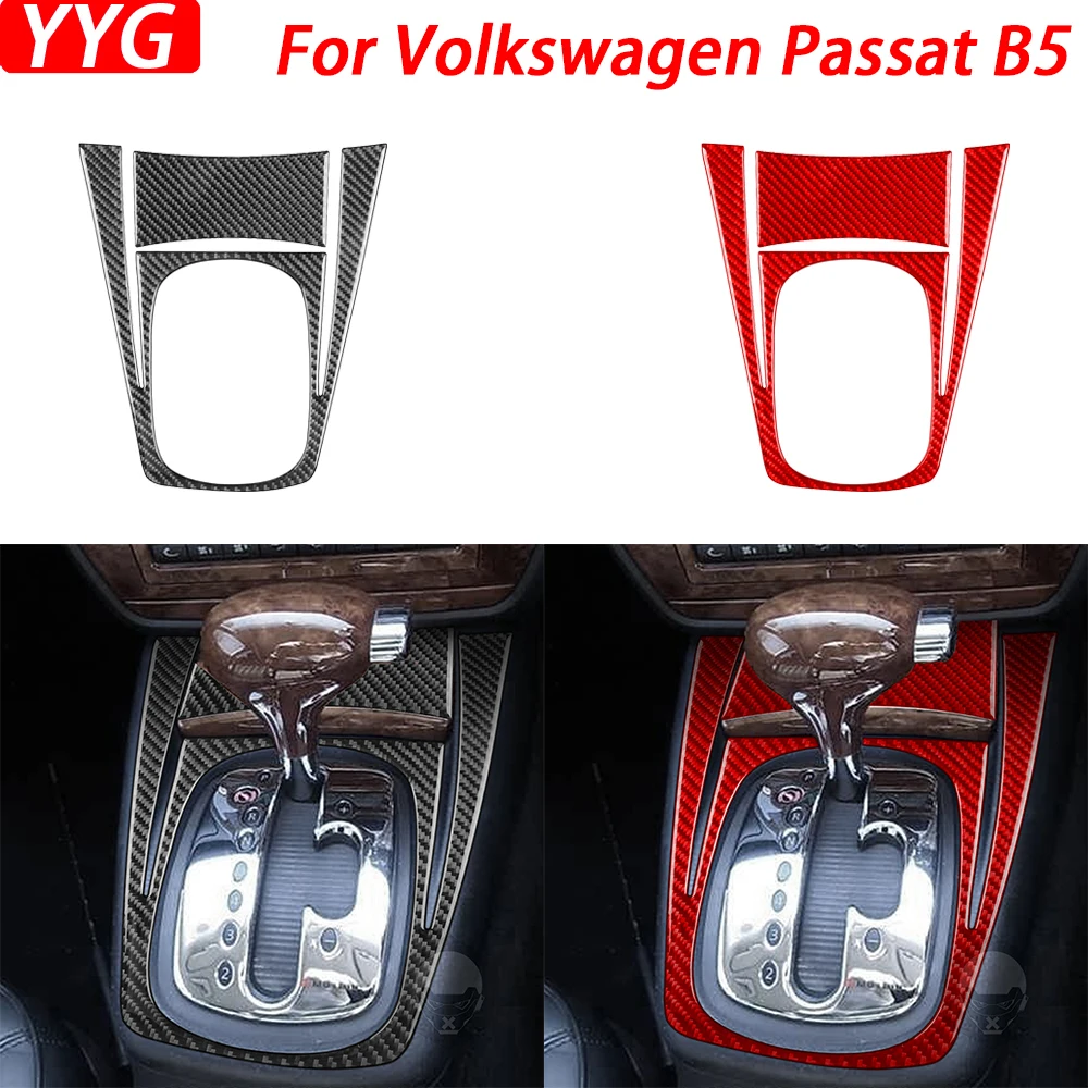

Коробка переключения передач для Volkswagen Passat B5 2001-2005 из углеродного волокна, набор панелей для хранения, отделочная крышка, аксессуары для салона автомобиля, наклейка