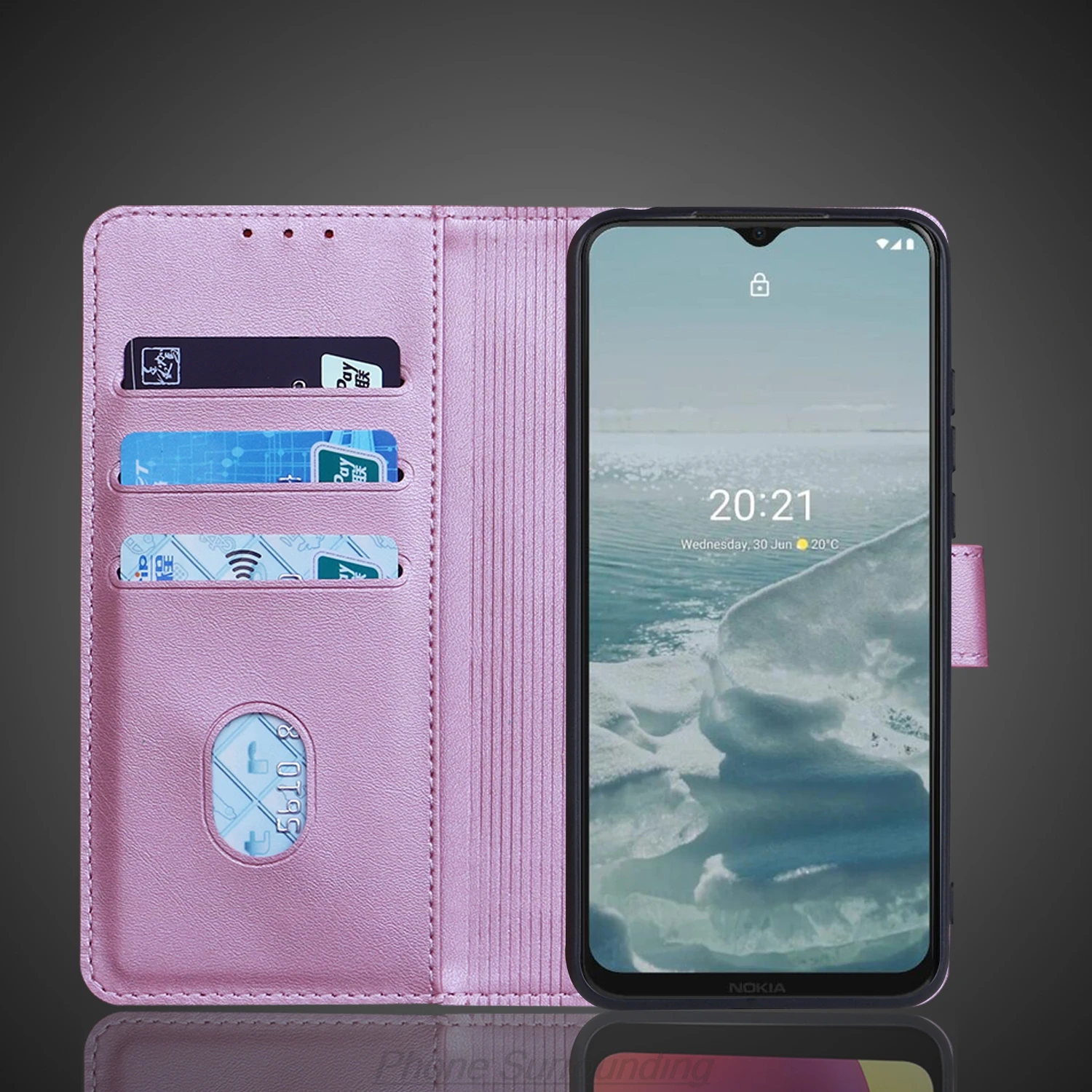 Elegant PU Leather Wallet Flip Cover with Card Holder - Protective Phone Case Holster