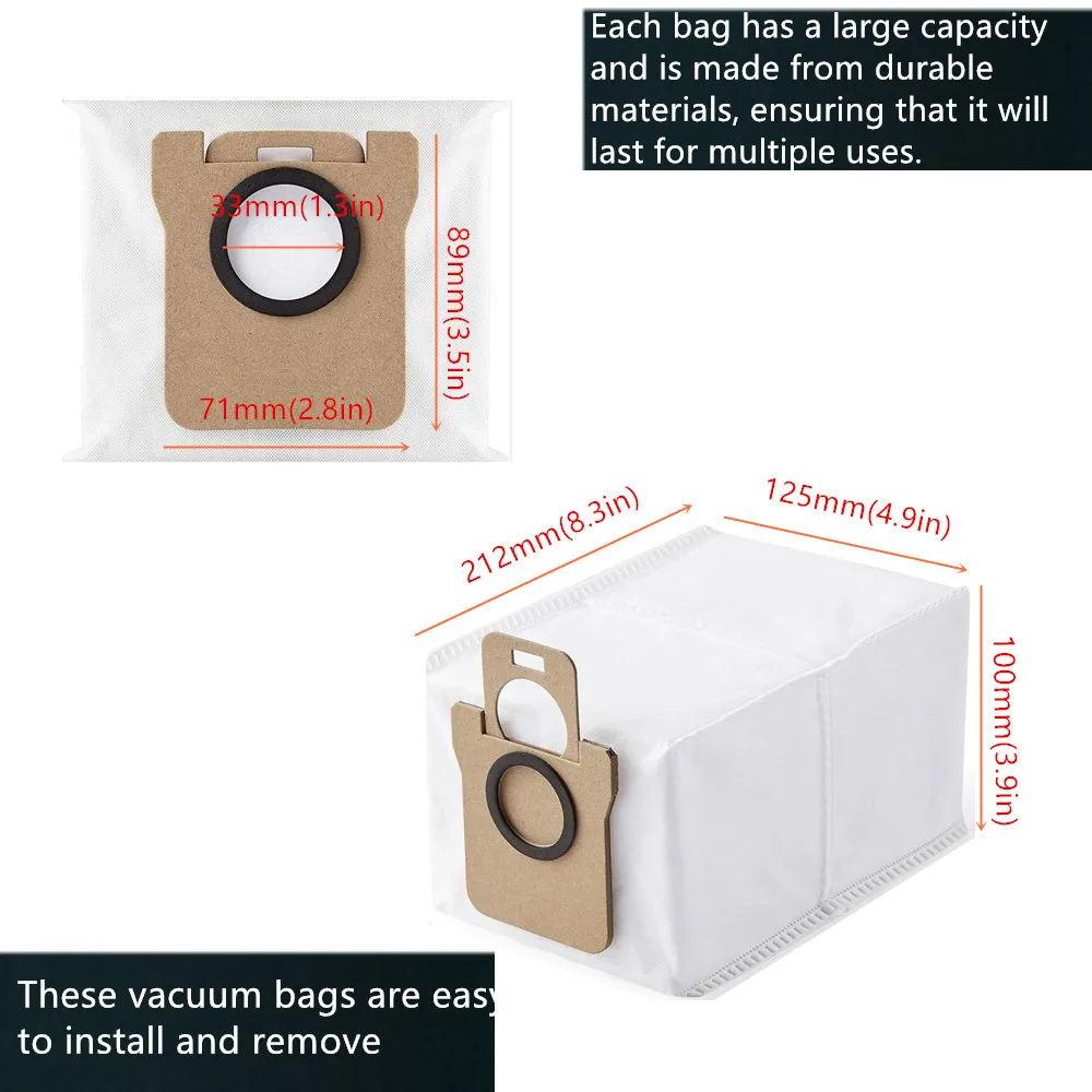 vhbw 5x Sacs aspirateur compatible avec Dreame L10s, D10 Plus Gen2 aspirateur robot - Sac pour station de vidage