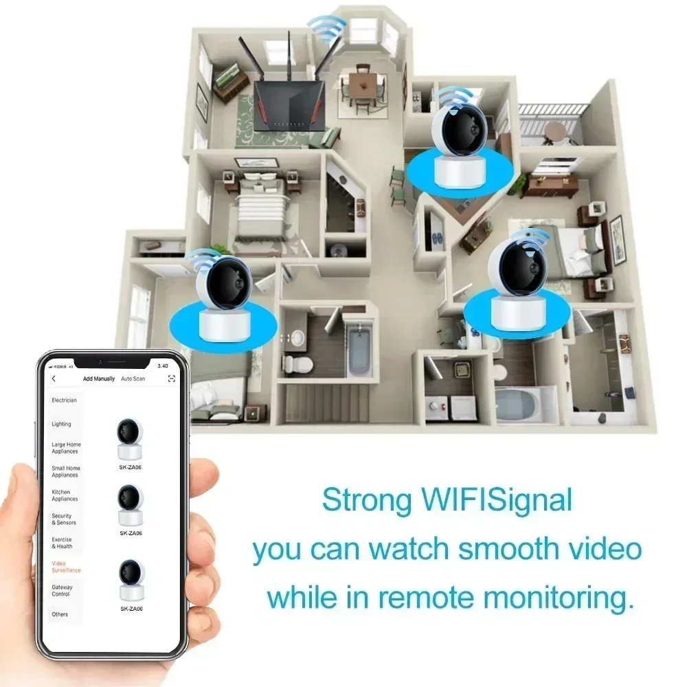 Tuya WIFI PTZ Camera 1080P HD Indoor Baby Monitor Smart Home Night Vision Set Model Security Video Surveillance IP Camera