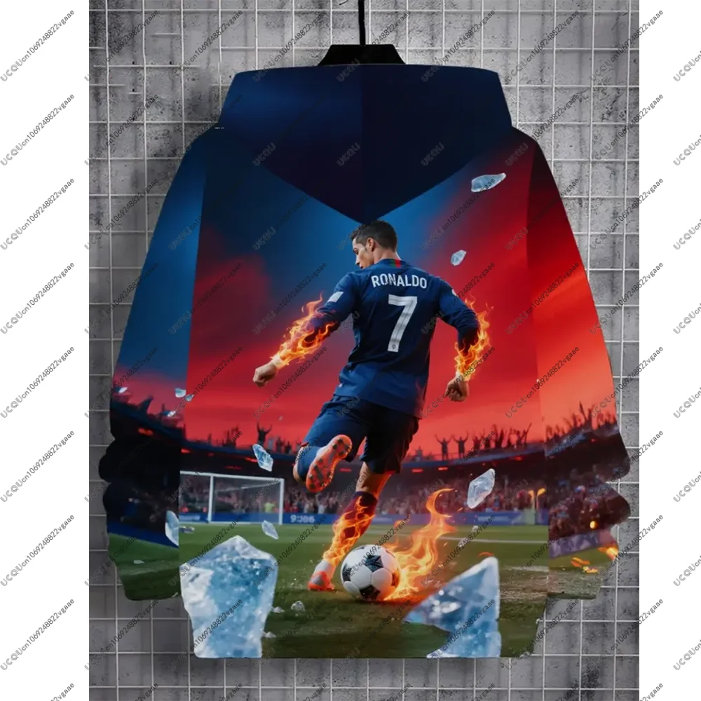 스포츠 축구 티셔츠 남성 아동 선물용 상의 축구 R-호날두 캐주얼 남자아이 CR7 티셔츠 가을 겨울 스웨트셔츠 풀오버 후드티