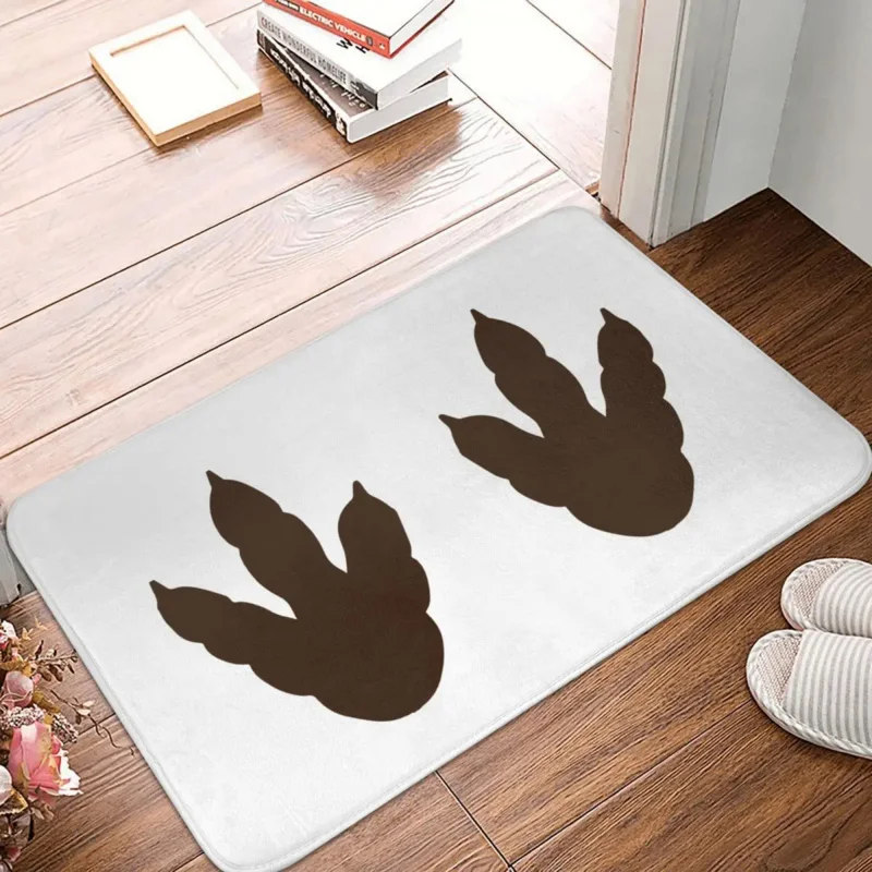 

Footprint Wipe Feet Bath Mat Dinosaur Doormat Flannel Carpet Outdoor Rug Home Decor