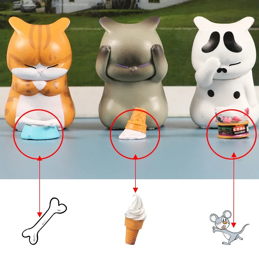 Sleeping Cats Doll Cat Toy Ornaments Cat Figurine Decoration Cat Figurines Ornament Crafts Miniature Ornament Miniature Figurines Resin Ornaments Resin Crafts Kawaii Cute Cat Doll Ornaments Figures Statue Mini Model Desktop Toys Gifts Room Office Kids Car Home Decoration Accessories