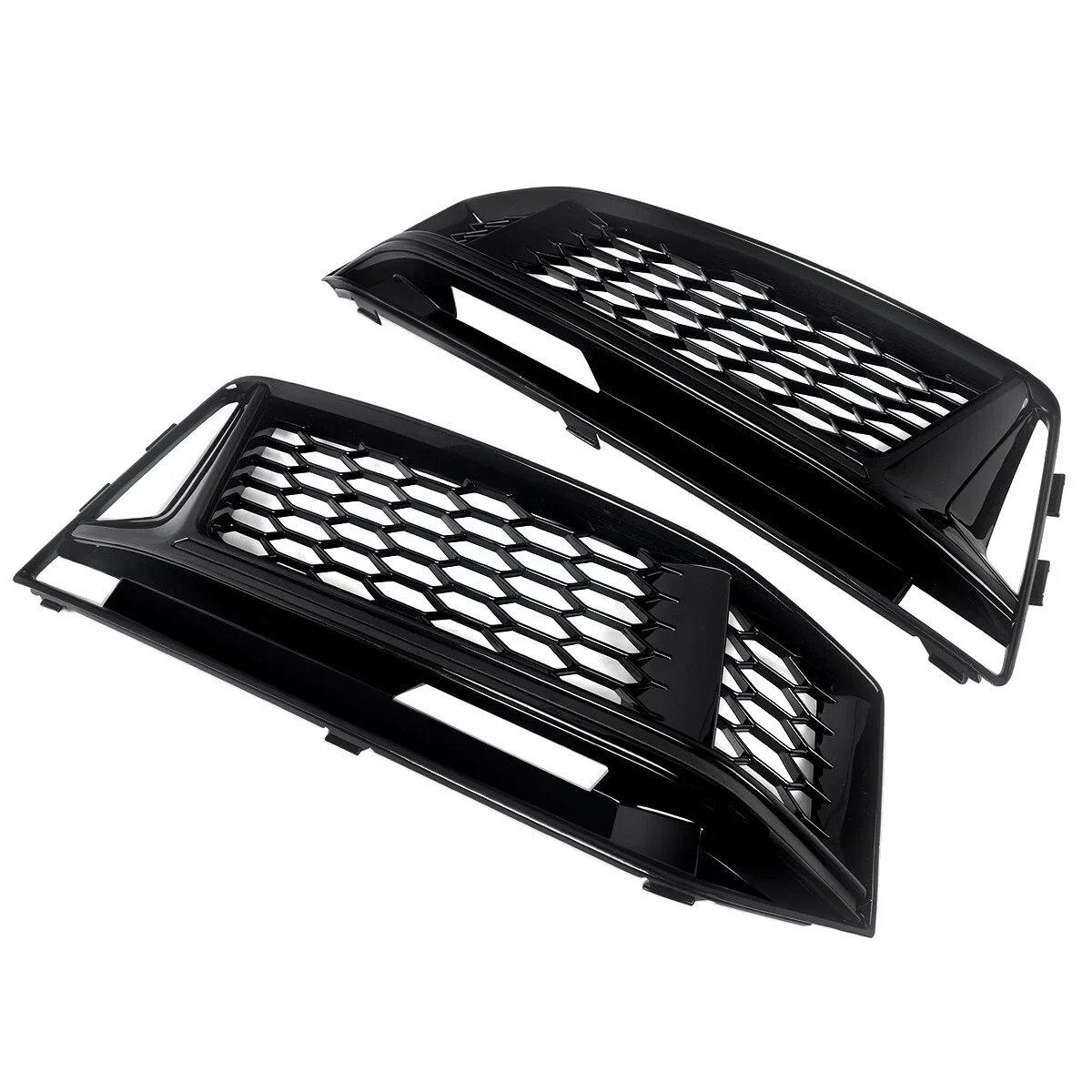 1 Paar Nebelscheinwerfer-Gitter Kompatibel mit Audi A4 B9 S-LINE S4 Sport 2016 2017 2018 Wabenförmiges Nebelscheinwerfer-Gitter Nebellampenabdeckung Schwarz – Detail 4