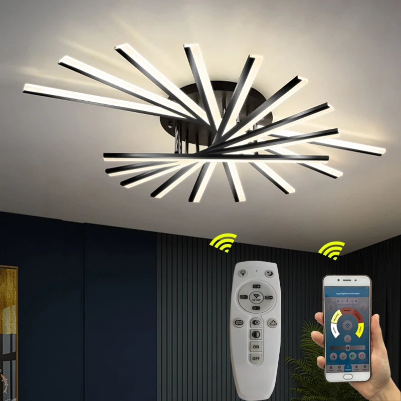 

Modern LED Ceiling Chandeliers Indoor Lighting Chandelier For Living Room Bedroom Kitchen Lustres Dimming Remote Control Lights