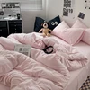 INS style solid brushed washable bed Flat sheets duvet covers pillowcase sets 2pcs/3pcs lightweight breathable machine washable 4