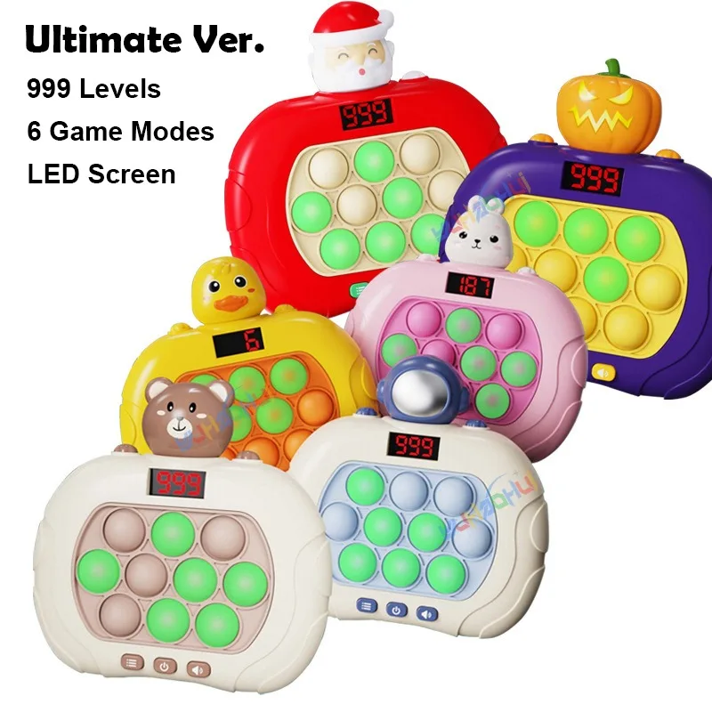 999 Levels Electronic Pop Light Quick Push Game Console with LED Screen Display for Adult Child Fidget Toys Xmas Halloween Gifts game console,fidget toys,sensory toys,stress relieving toy