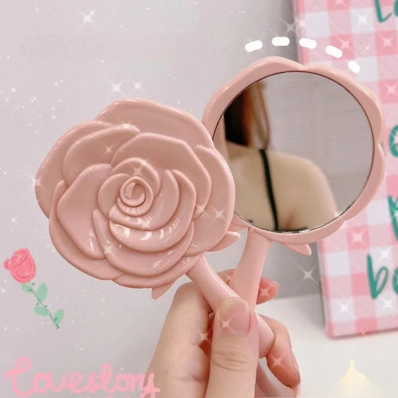 휴대용 여성용 장미 화장 거울 손 주머니 접이식 화장 거울 작은 다양한 모양의 뷰티 거울