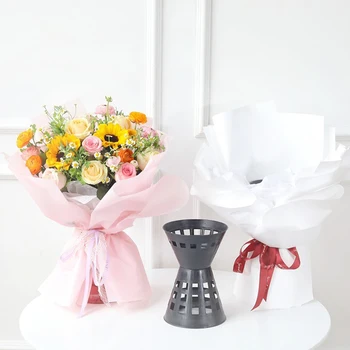 Fodera per imballaggio di fiori in plastica Supporto per piante Imballaggio Materiale artigianale Base fissa per bouquet Forniture floreali