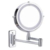 Wall Mounted Folding Arm Extend Bathroom Mirror With LED Light 10X Magnification Double Side Touch Dimming Makeup Mirrors 1