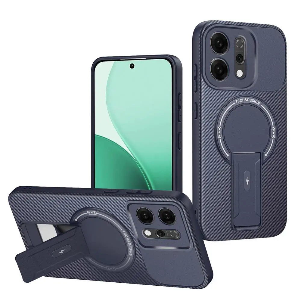 Luxury Magnetic Carbon Stand Wireless Charging Phone Case