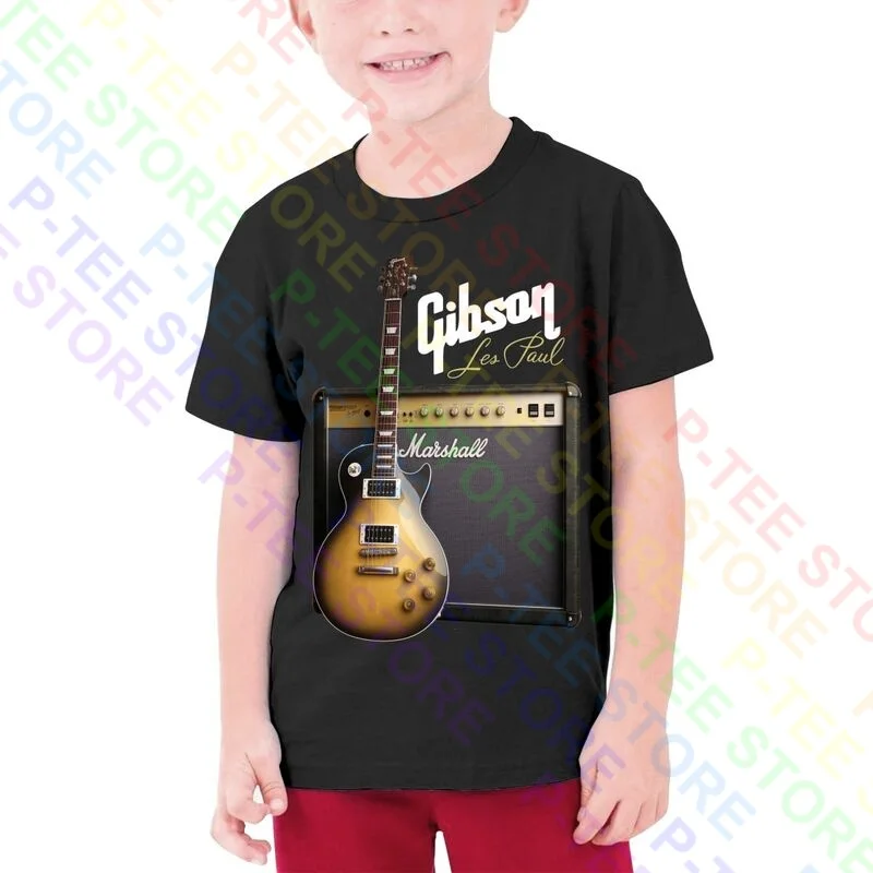 Gibson Les Paul Guitar Teenage T-Shirt Child Tee Rare Trend Harajuku Best Seller