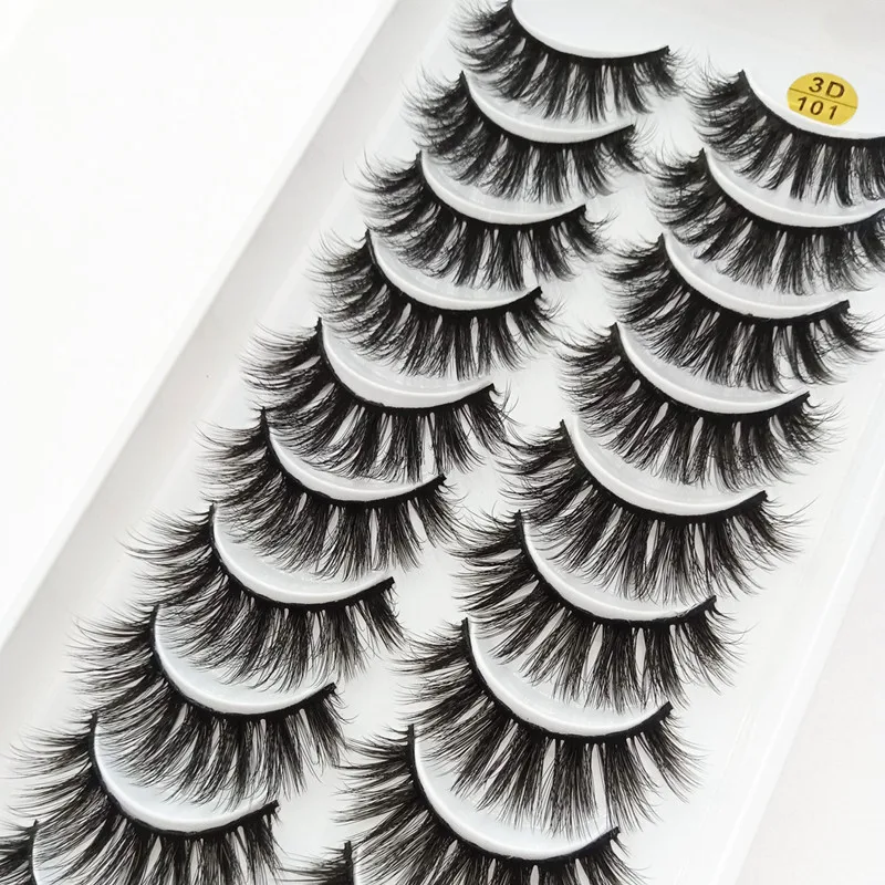 Korea 10 pairs mink false eyelashes 3D Russia lashes Fluffy Natural Eyelash extension Reusable Makeup tools eyelash wholesale 10 pairs pretty simulation false eyelashes natural nude makeup crossed lashes thick black handmade eyelash extension tools