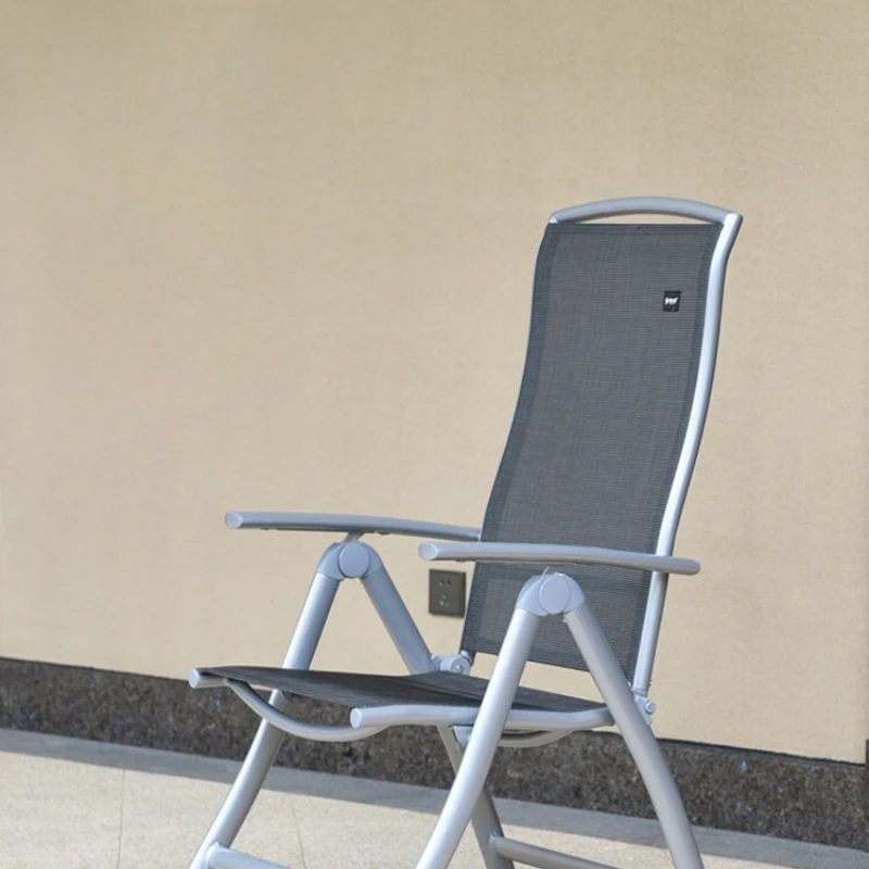 Folding lounge chair, aluminum alloy outdoor portable balcony, autumn and winter