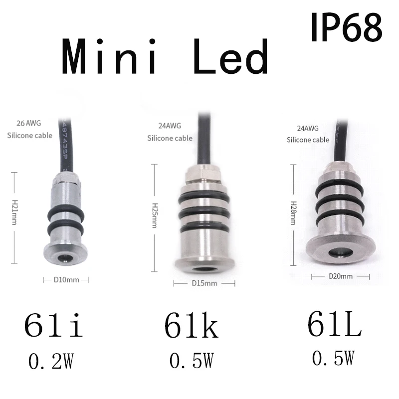 Mini LED 12V 0.5W oświetlenie pokładowe wpuszczane zewnętrzne Led Spot wodoodporne IP68 światło schodkowe ścieżka ogrodowa dekoracja gwiazdy reflektor podziemny