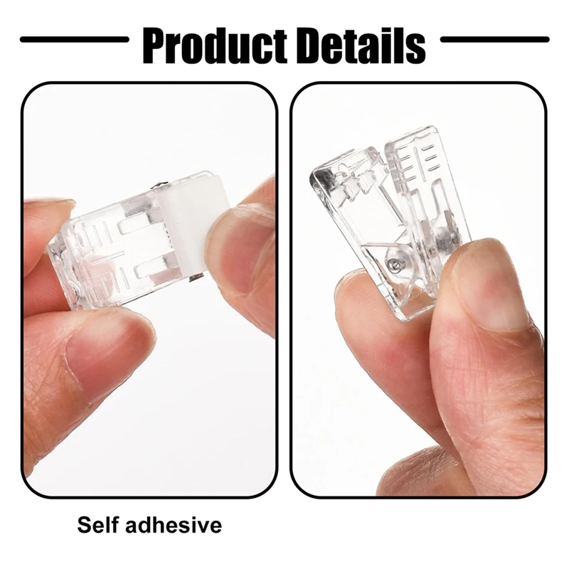 Self Adhesive Clips, 100PCS Plastic Tapestry Wall Hanging Clips For Office, Home, School Organization