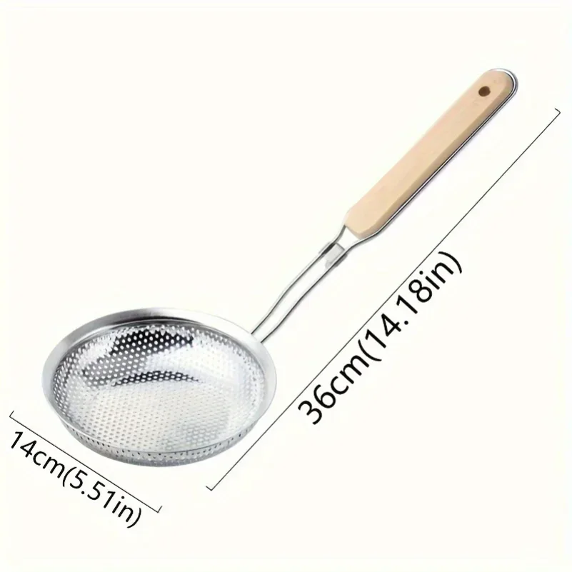 Stainless Steel Fine Mesh Skimmer Spoon for Noodles Spaghetti Colander 5