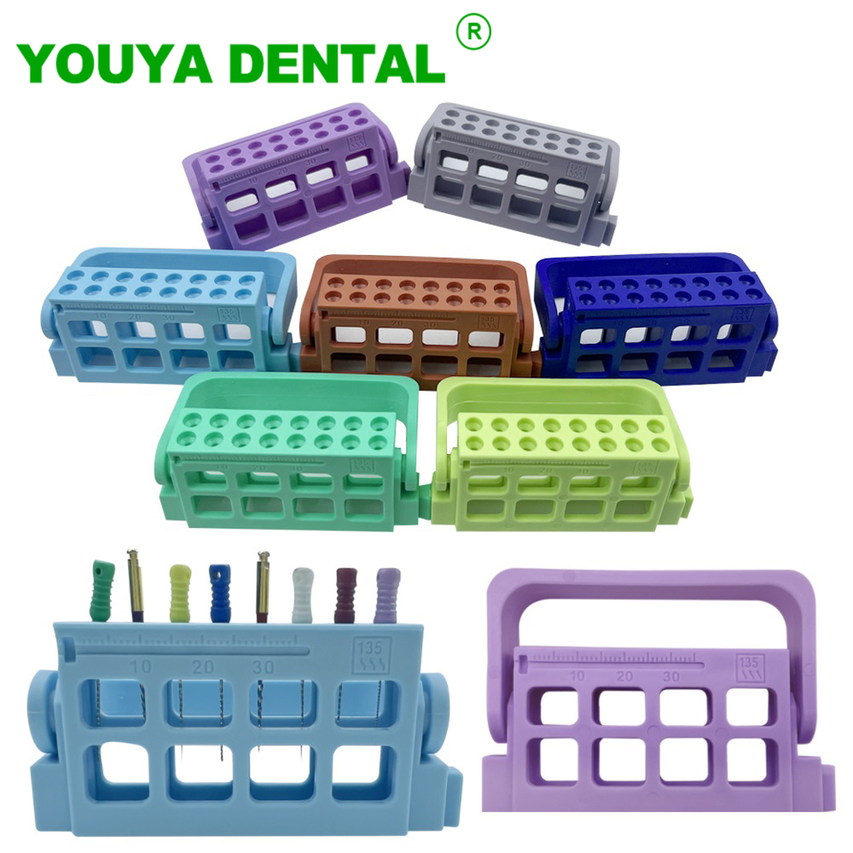 Dental Endo Files Sterilisation Box 16 Holes Plastic Stand Root Canal File Block Holder Autoclave Sterilizer Case Dentistry Tool