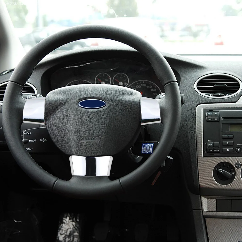 ABS Lenkrad Panel Abdeckung Trim Aufkleber für Ford Focus 2 MK2 2005-2011 Auto-Styling Innenleisten Auto Aufkleber – Detail 7