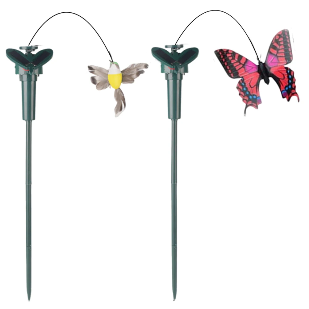 1-3Pcs Solar Garden Dancing Ornament Solar Powered Flying Wobble Butterfly Bird Garden Stake for Patio Landscape Outside Ornamen