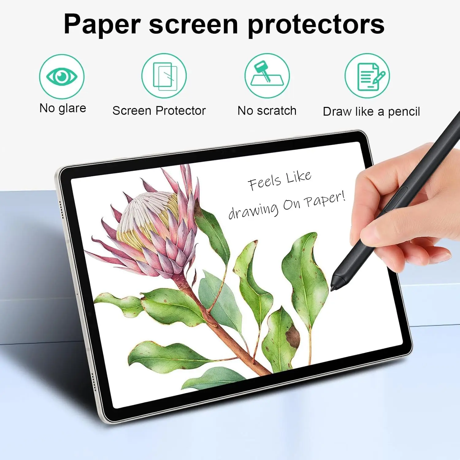 Paper Film Protective Screen Protector - 2 Pack, No Glass