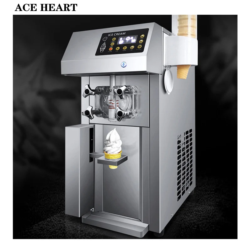 

Desktop Soft Ice Cream Makers Machine Single Head Ice Cream Machine Stainless Steel Ice Cream Vending Machine 1100W