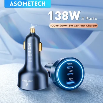 Caricabatteria per auto da 138 W USB veloce tipo C carica per telefono per auto 100 W 65 W 45 W 35 W PD3.0 PPS per iPhone 14 15 laptop Samsung Tabet adattatore per auto