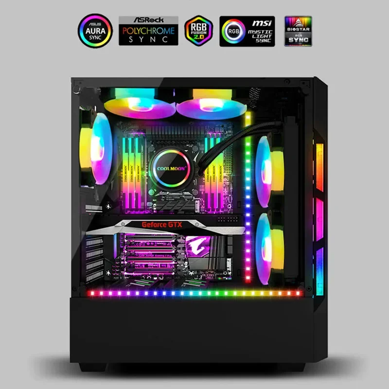 RGB LED Strip Lights for Computer Case Decoration 40cm Magnetic 5V ARGB Flexible Light Belt AURA SYNC MOD Desktop PC Gamer