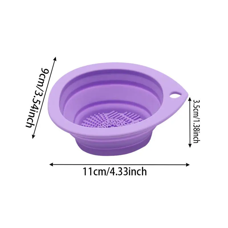 Description Picture 2 of itemSilicone Makeup Brush Cleaner Folding Powder Puff Cleaning Bowl Eyeshadow Brushes Washing Soft Mat Beauty Tools Scrubber Box