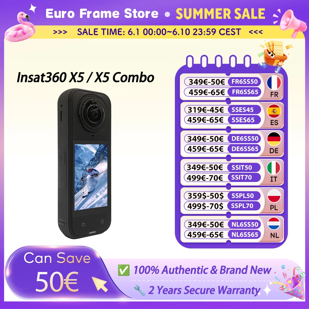 Kamera Insta360 X5 Wodoodporna 8K 360 ° z EU za $447.52 / ~1668zł Kamera Insta360 X5 Wodoodporna 8K 360 ° z EU za $447.52 / ~1668zł