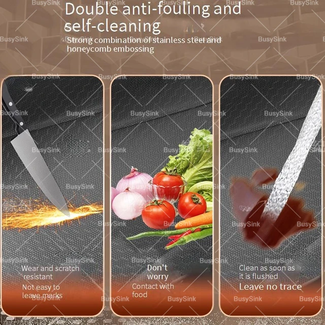 สแตนเลสน้ําตกอ่างล้างจานดิจิตอลจอแสดงผลขนาดใหญ่พิเศษชามเดียวมัลติฟังก์ชั่ครัวเรือนผักอ่างล้างจาน 5