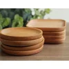 Natural Wood 12Cm Cookies Tray Round Wooden Plate Dessert Snack Tray Kitchen Baby Plate Cup Tray Bowls Plates Trays Home Decor 2