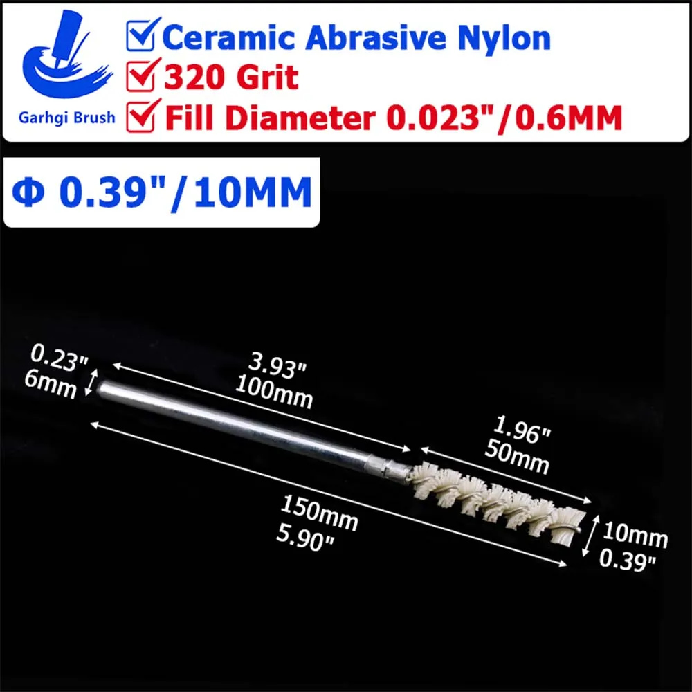 Ceramic Abrasive Nylon Tube Brushes for Surface Prep and Polishing