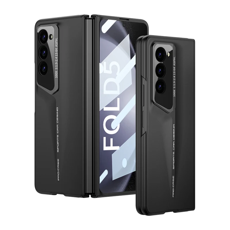 For Samsung Galaxy Z Fold 5 Case GKK Blade Super Thin Hard PC Skin Feel Slim Folding Cover + Front Tempered Glass