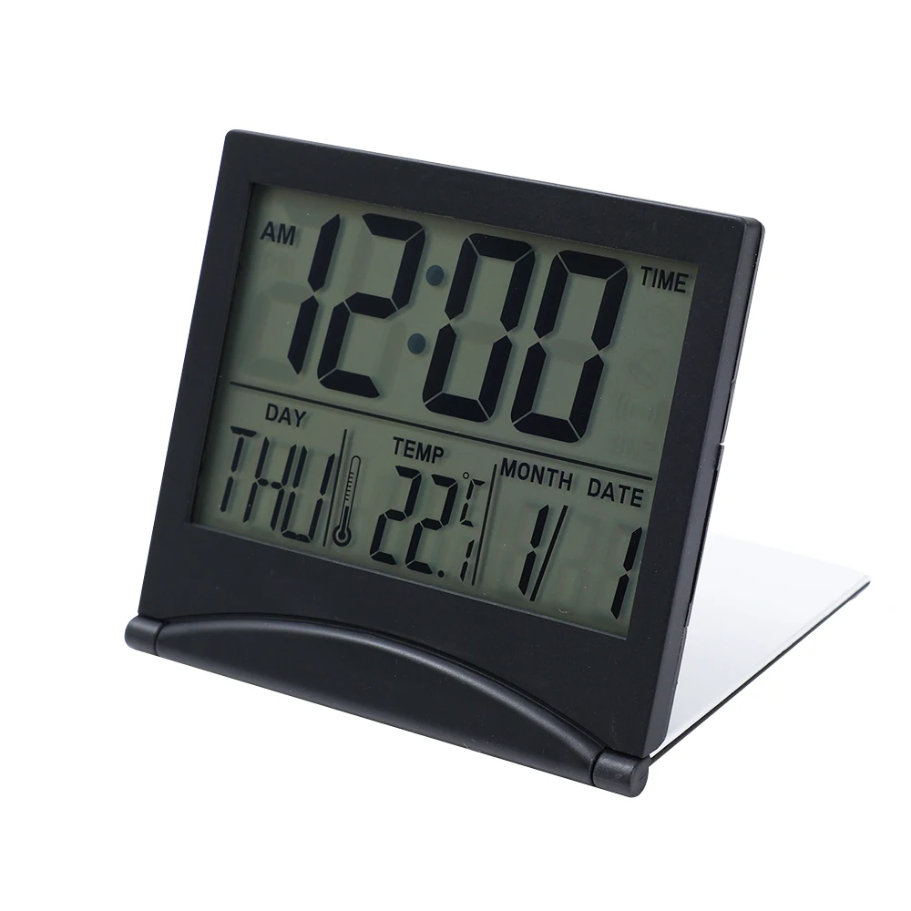 LCD Digital Wecker Faltbare Elektronische Mini Uhr Mit Temperatur Snooze  Display Desktop Uhr Für Schlafzimmer Nacht Dekore - AliExpress