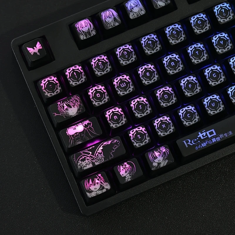 

1 Set Rem Anime Backlit Keycaps PC Coating For Logitech G610 G512 G Pro X Razer BlackWidow Huntsman Corsair K70 K95 Key Caps