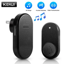 Wireless Smart Doorbell with Adjustable Volume and Easy Installation - 32 Melodies - UK Plug (1 receiver 1 button)