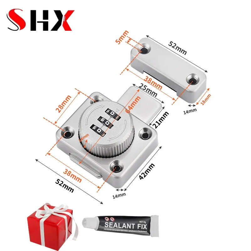 

Drawer Lock Thickening Cabinet Door Lock Anti-theft Cabinet Wardrobe Upgrade High-quality Combination Lock Wooden Password Bolt