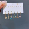 New Arrival Colorful Crystal Fairy Tales Hoop Earrings Set for Women Gold Color Huggies Jewelry 5