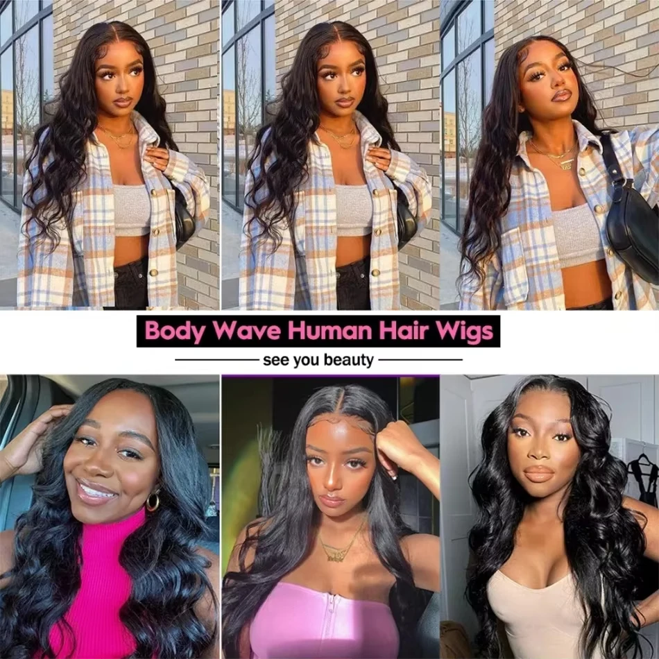 18-42 inch Body Wave 13x4 13x6 HD Transparent Lace Front Human Hair Wig Pre Plucked 200 250 Density Lace Frontal Wigs for Women 4