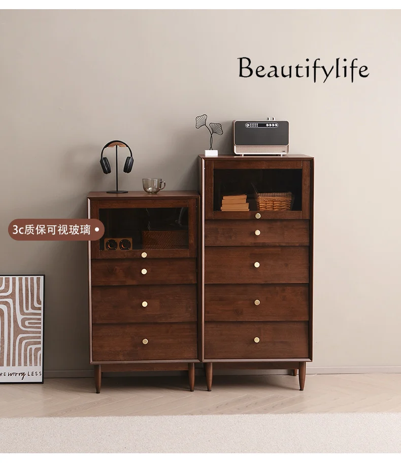 

Nordic Style Solid Wood Chest of Drawers Household Minimalist Storage Cabinet